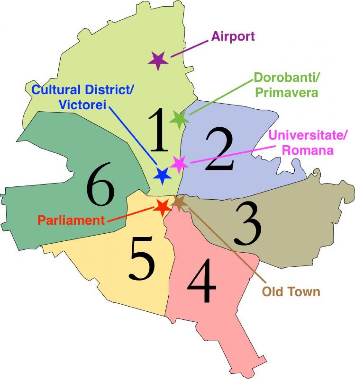 Karte von Bukarest-Sektoren 