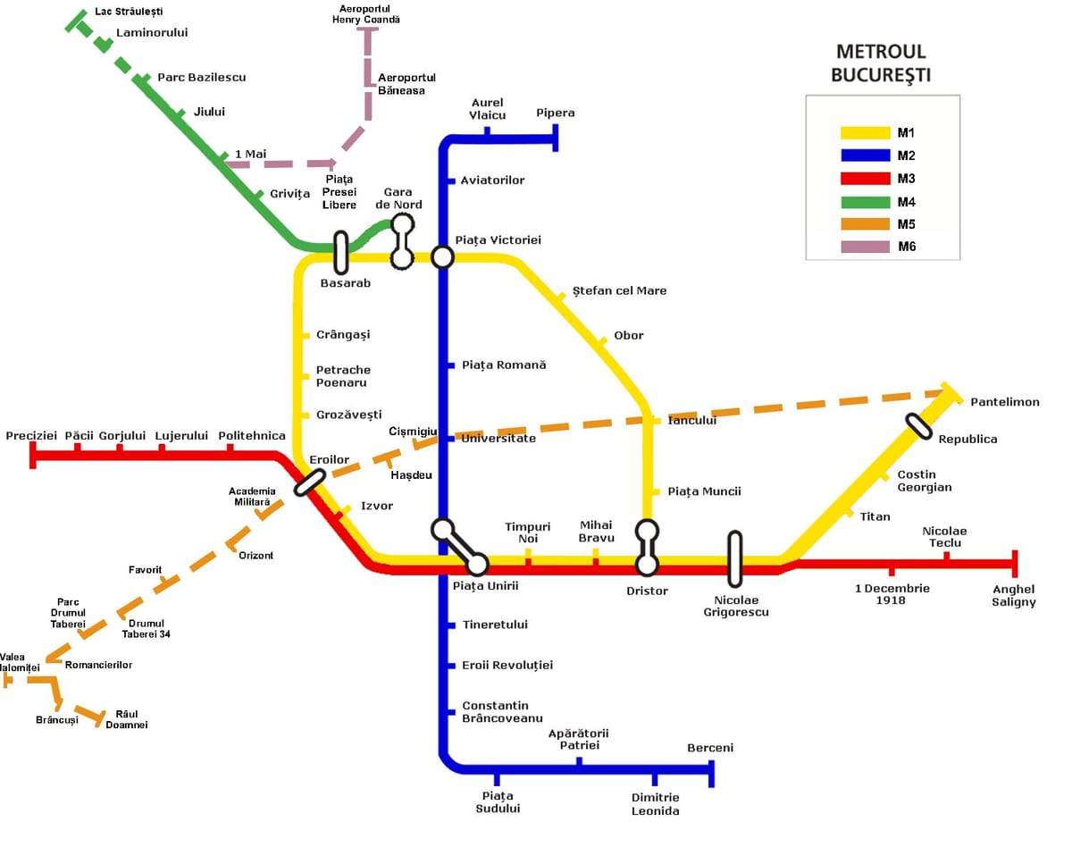U-Bahn-Karte Bukarest, Rumänien