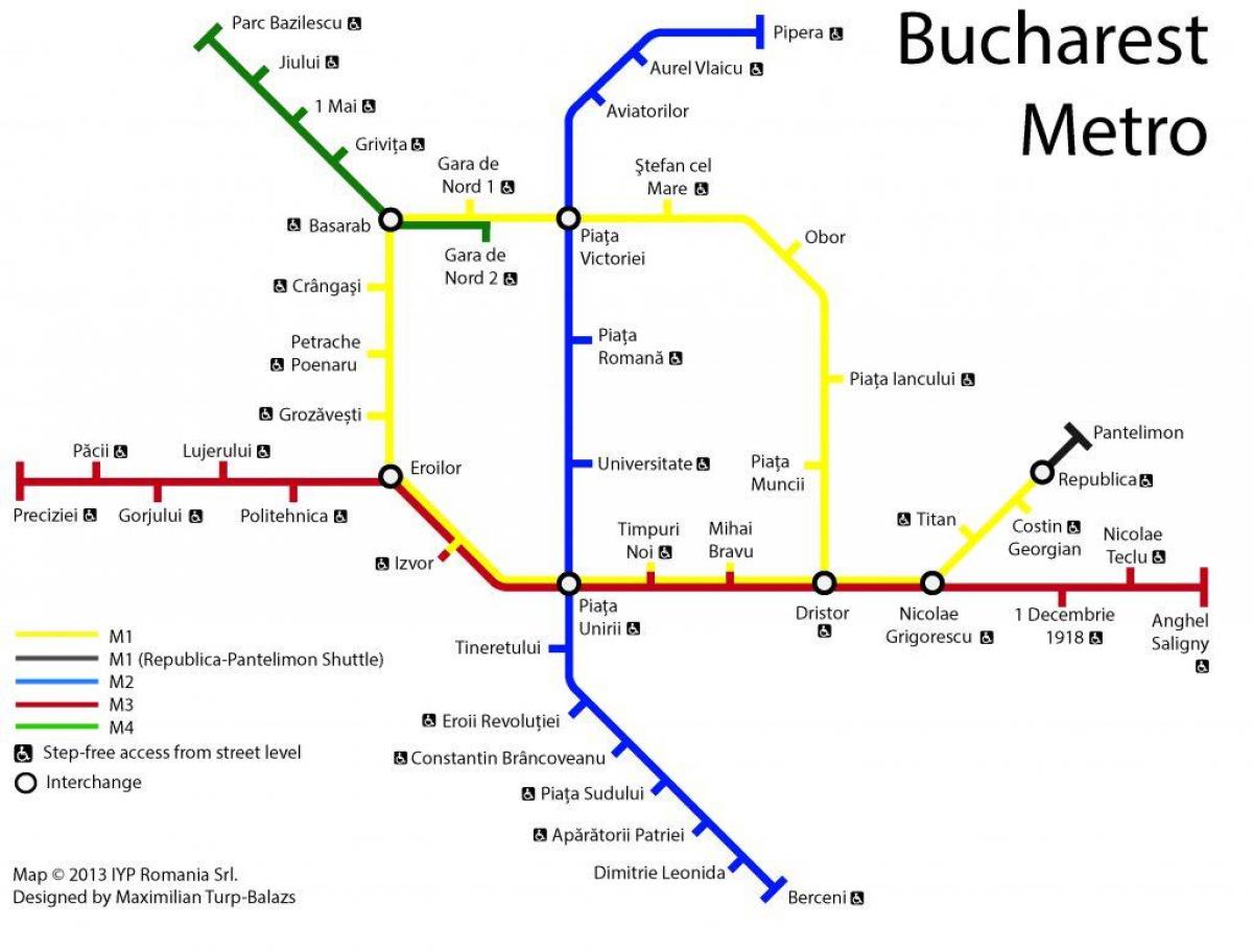 Karte von Bukarest öffentlichen Verkehrsmitteln 