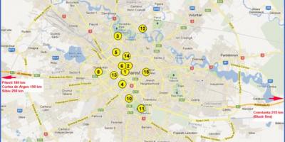 Karte von Bukarest Sehenswürdigkeiten 